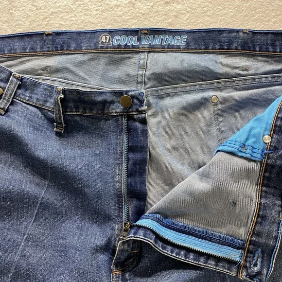 Wrangler Cool Vantage Jeans Mens 44x32 Blue Regular Fit Straight Leg Denim - Picture 7 of 13